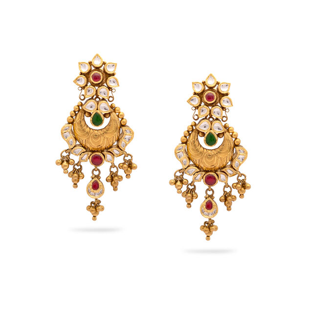 Majestic Kundan Gold Necklace,,hi-res