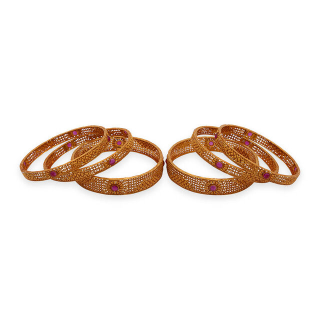Alluring Geometric Gold Bangle,,hi-res 3