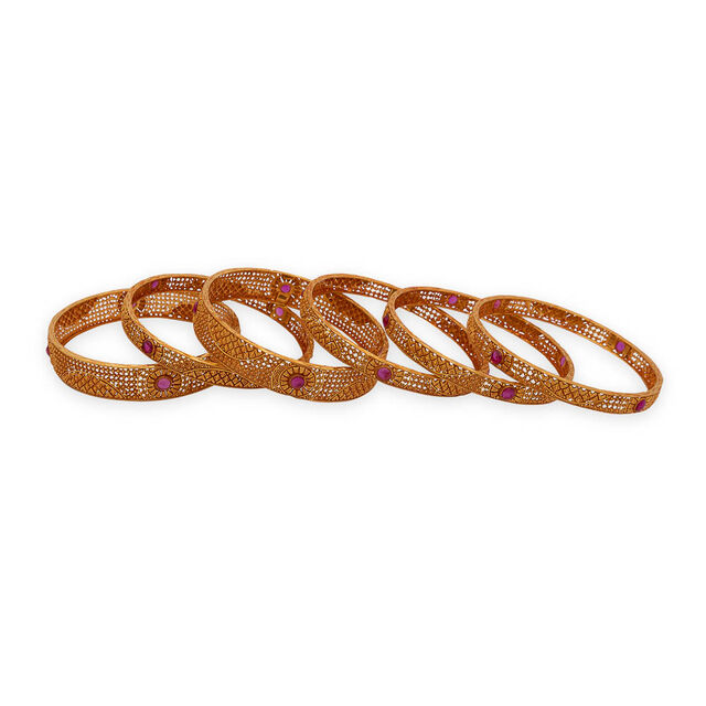 Alluring Geometric Gold Bangle,,hi-res 5