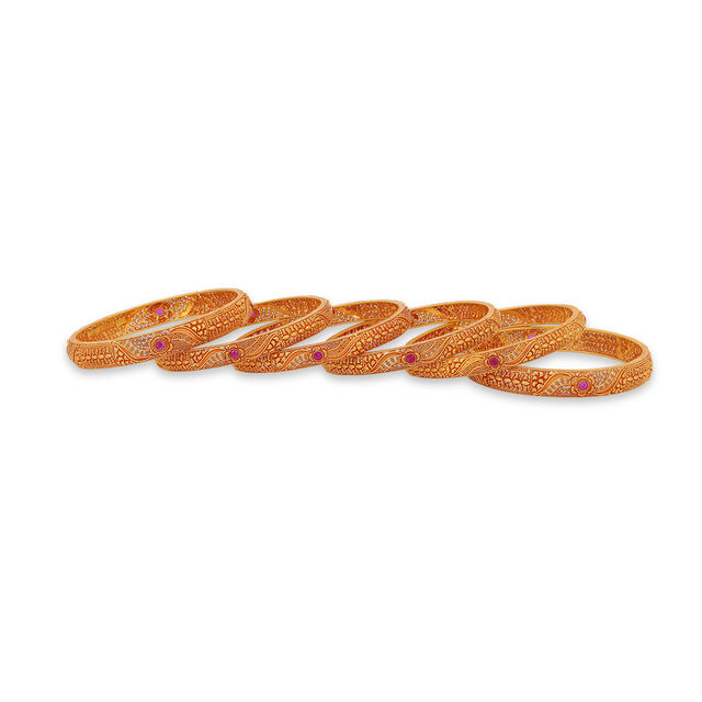 Regal Carvings Gold Bangle