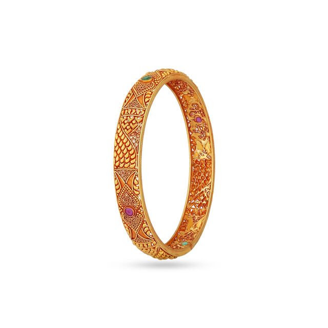 Royal Gold Bangle with Jewel