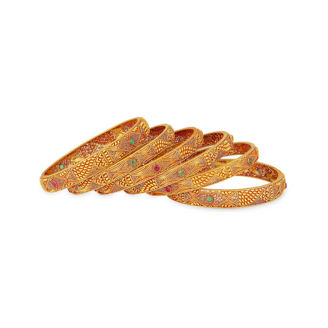 Royal Gold Bangle with Jewel