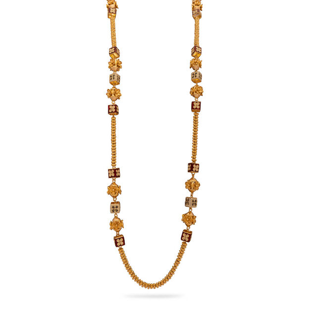 Ornate Beaded Gold Necklace,,hi-res 