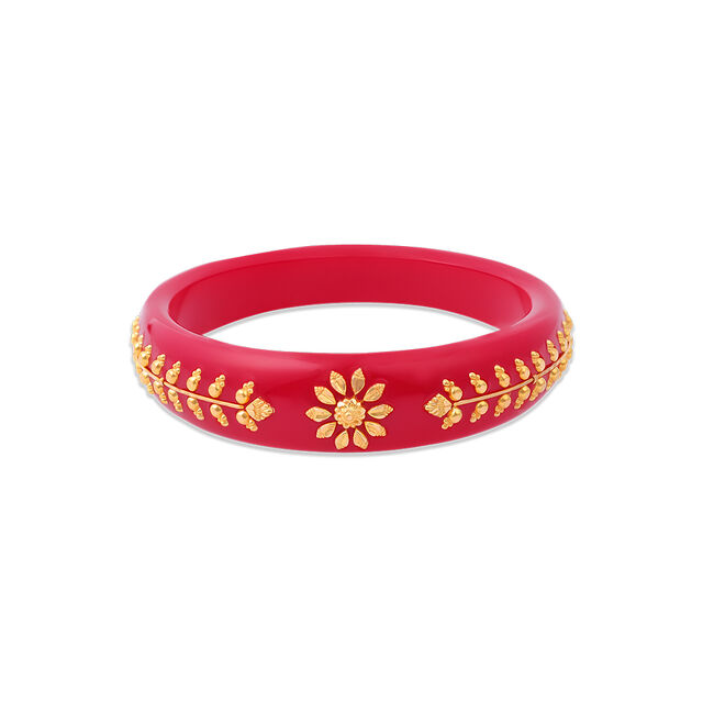 Crimson Gold Floral Bangle 