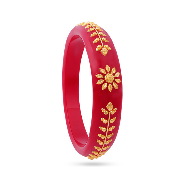 Crimson Gold Floral Bangle 2