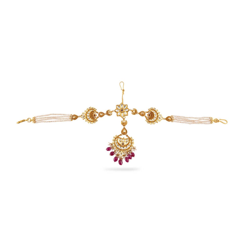Gold maang tikka tanishq top