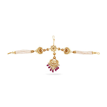 Lotus Kundan Bridal Maangtikka