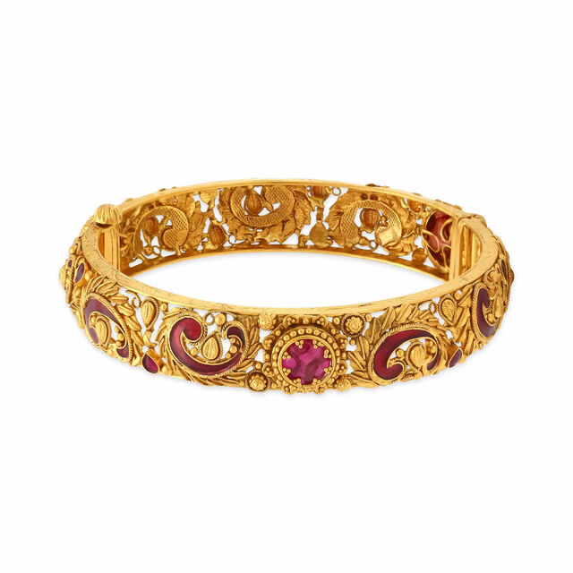 Ornate Ruby Gold Bangle 2