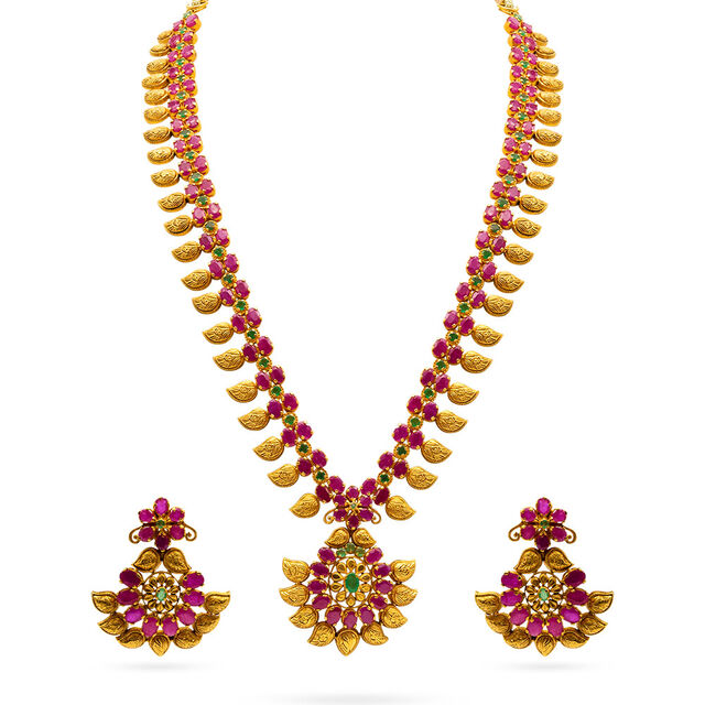 Kerala Heritage Gold Necklace Set