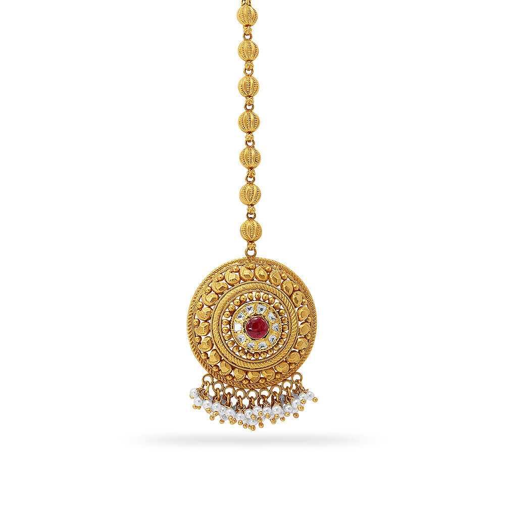Tanishq jewellery maang tikka top