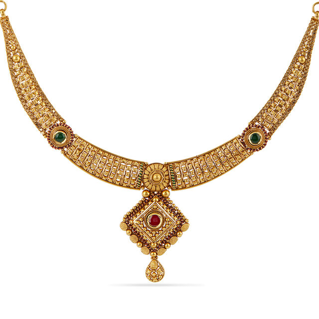 Tanishq 22 Karat Gold Necklace Set for Women 2