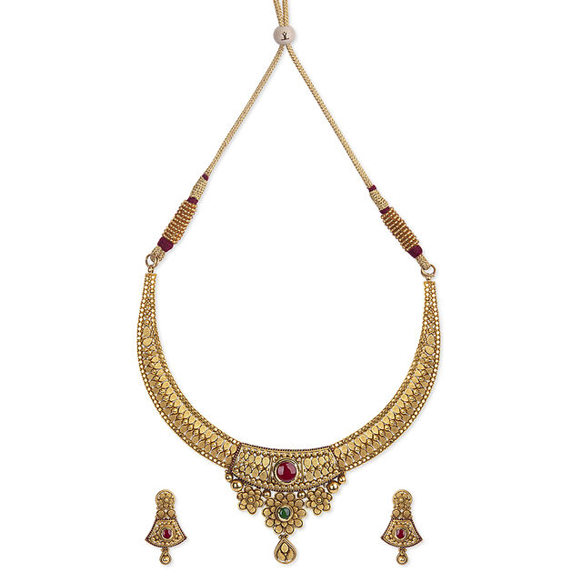 Tanishq 22 Karat Gold Necklace Set 