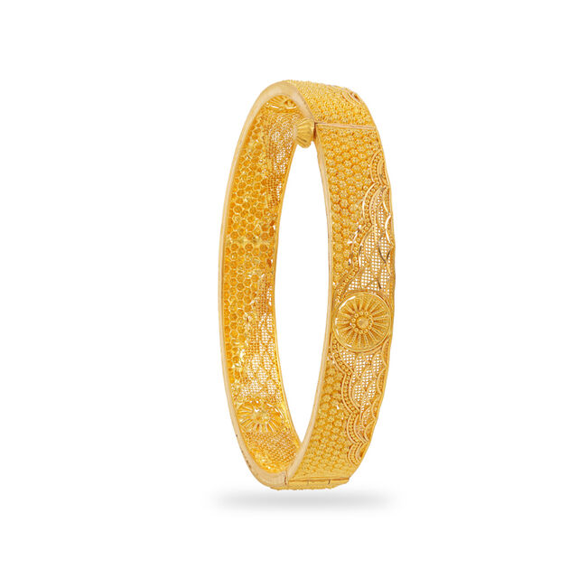 Paisley Gold Elegance Bangle - Set of 2 Bangles