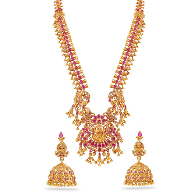 Royal Kakatiya Gemstone Necklace Set 