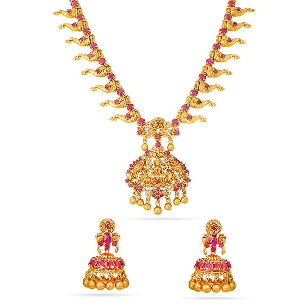 Buy Kakatiya Royal Gemstone Necklace Set at Best Price Tanishq US