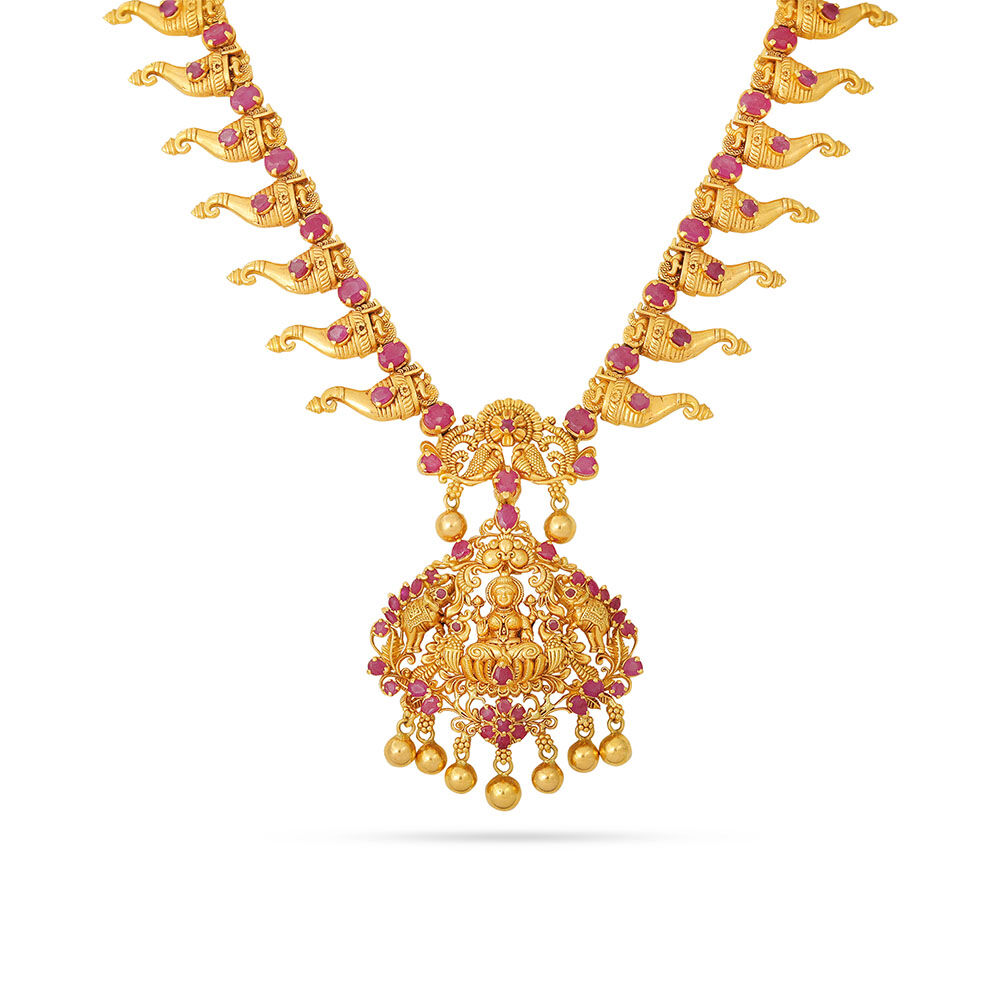 Buy Kakatiya Royal Gemstone Necklace Set at Best Price Tanishq US