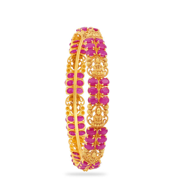 Royal Red-Gemstone Gold Bangles 2