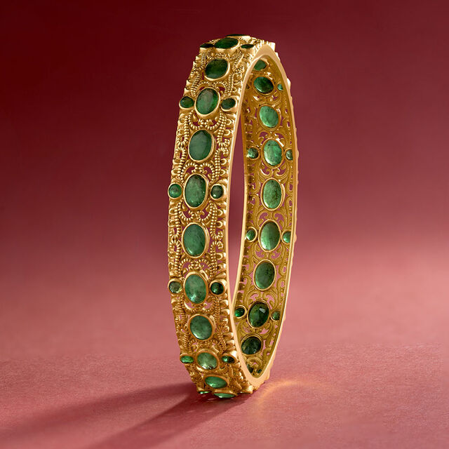 Opulent Gemstone Bangle Set 
