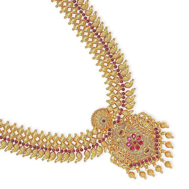 Tanishq 22KT Synthetic Stone Haaram for Women 3