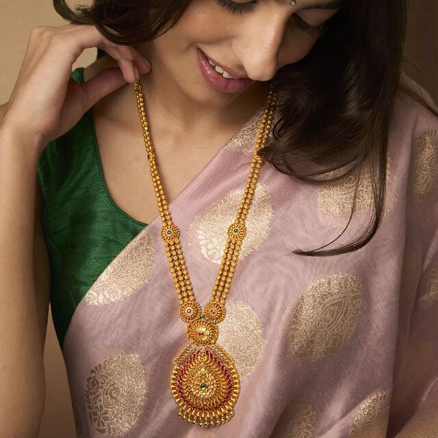 Tanishq 22KT Synthetic Stones Haaram for Women 2