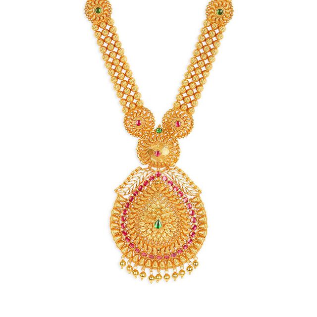 Tanishq 22KT Synthetic Stones Haaram for Women 3