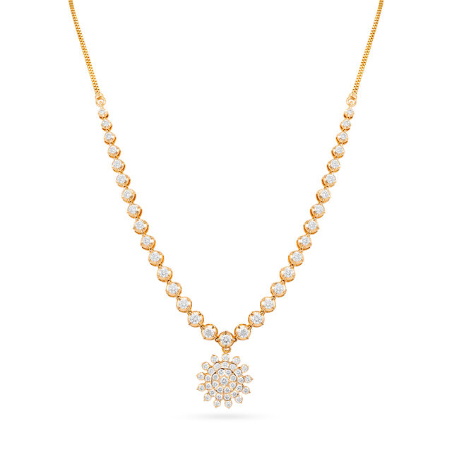 Tanishq 22KT Diamond Necklace for Women 