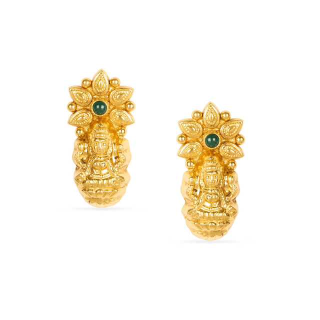 Tanishq 22KT Synthetic Stones Neckwear with Earrings for Women 5