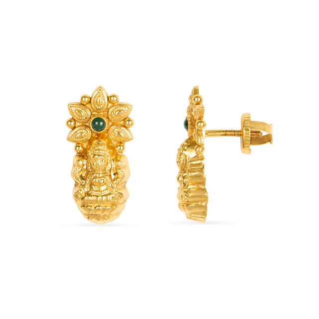 Tanishq 22KT Synthetic Stones Neckwear with Earrings for Women 6
