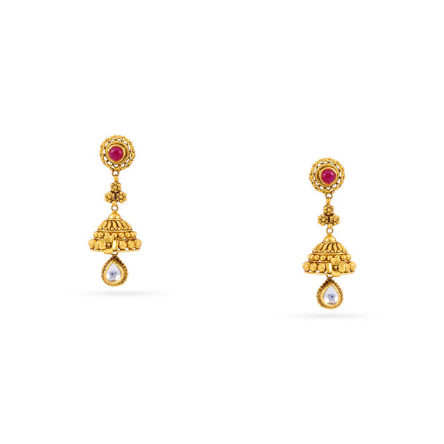 Traditional Gold Choker with Earrings 3