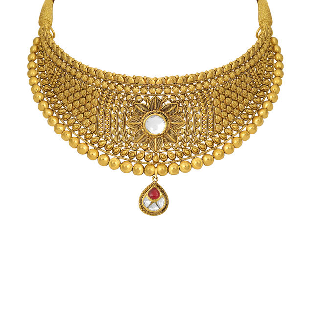 Majestic Gold Kundan Necklace Set