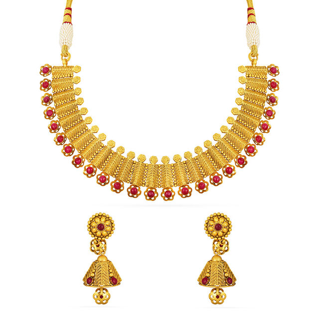Buy Regal Temple Jewelry Set at Best Price Tanishq US