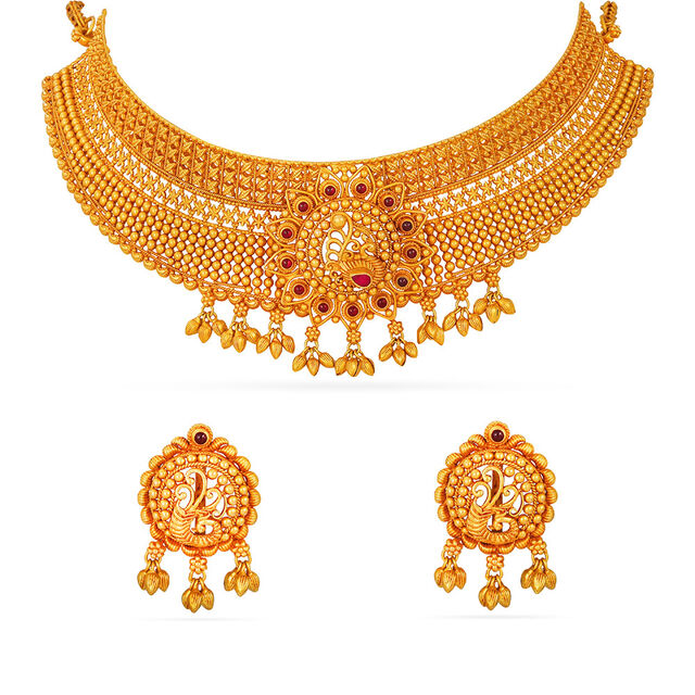 Tanishq 22KT Gold Necklace Set for Women