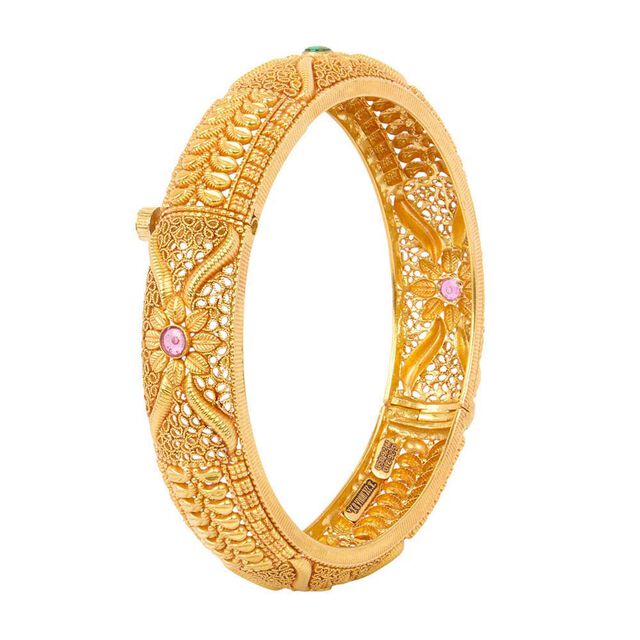 Tanishq 22KT Synthetic Stones Bangle for Women 3
