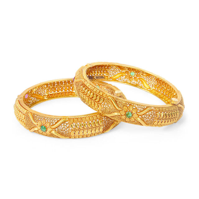 Tanishq 22KT Synthetic Stones Bangle for Women 5