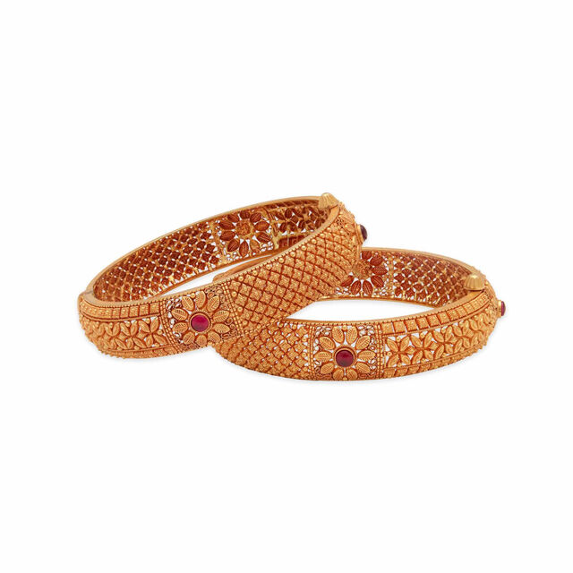 Intricate Gold Bangle Pair 4