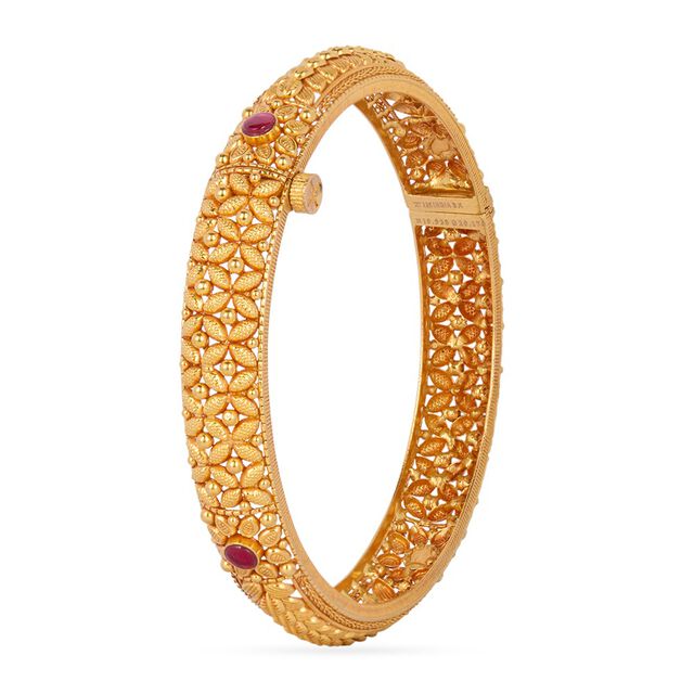 Tanishq 22KT Synthetic Stones Bangle for Women 3