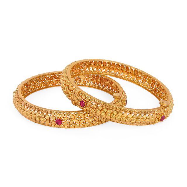 Tanishq 22KT Synthetic Stones Bangle for Women 5