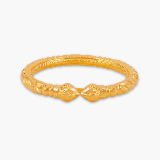 Coiled Serpent Gold Bangle