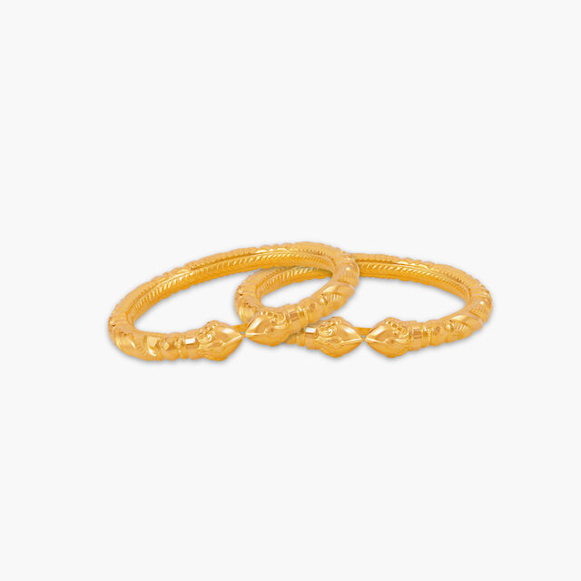 Coiled Serpent Gold Bangle
