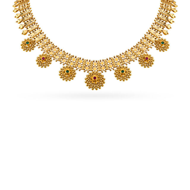 Tanishq 22 Karat Gold Necklace Set for Women