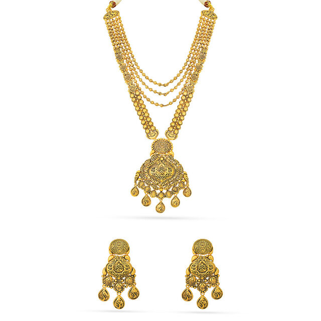 Tanishq 22KT Gold Necklace Set for Women 