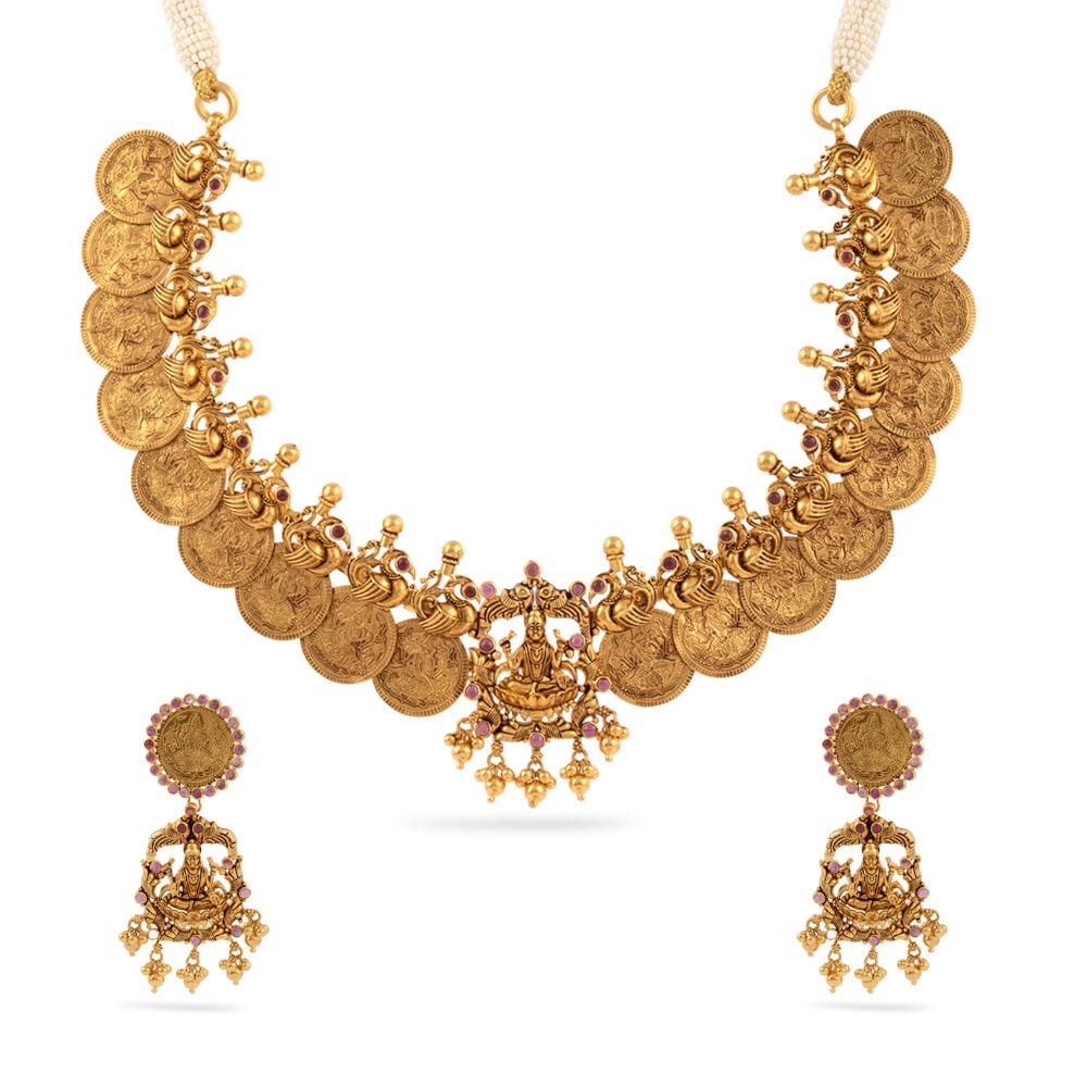 Laxmi coin necklace discount