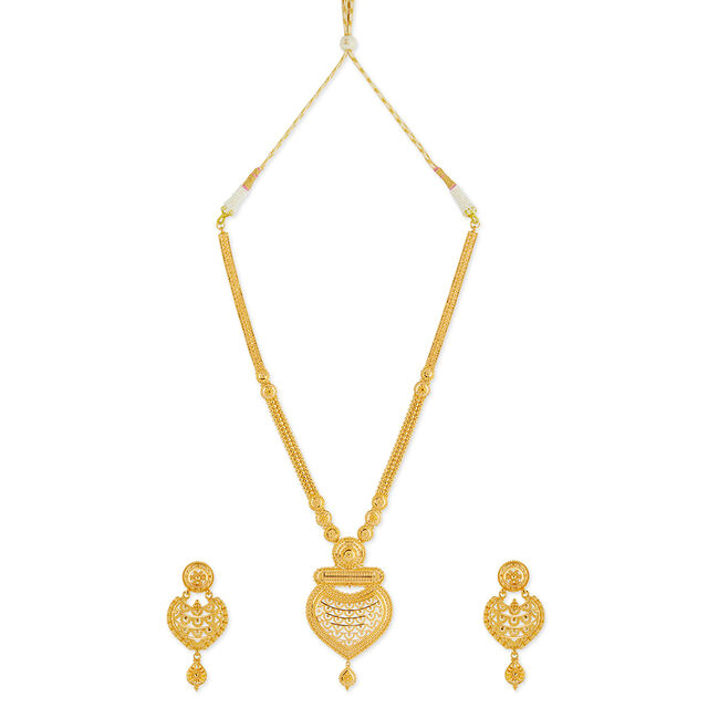 Radiant Kalash Gold Necklace Set 