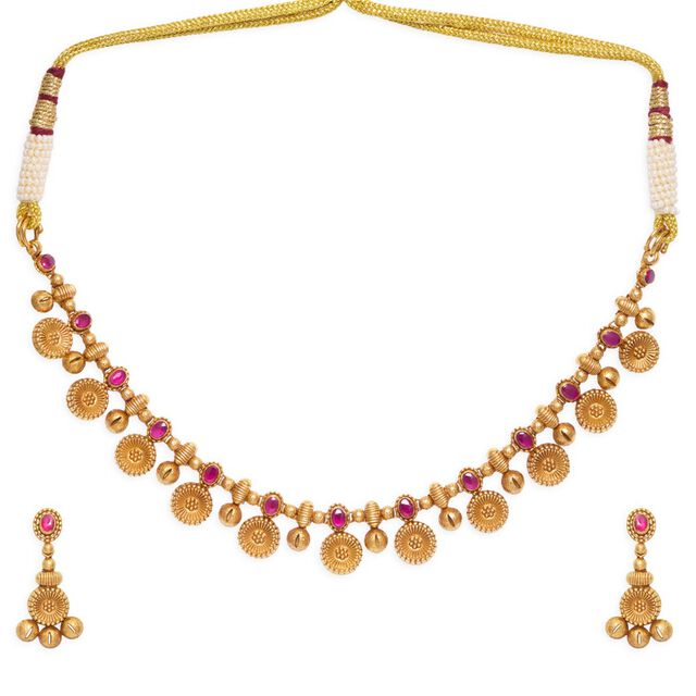 Tanishq 22KT Gold Necklace Set 