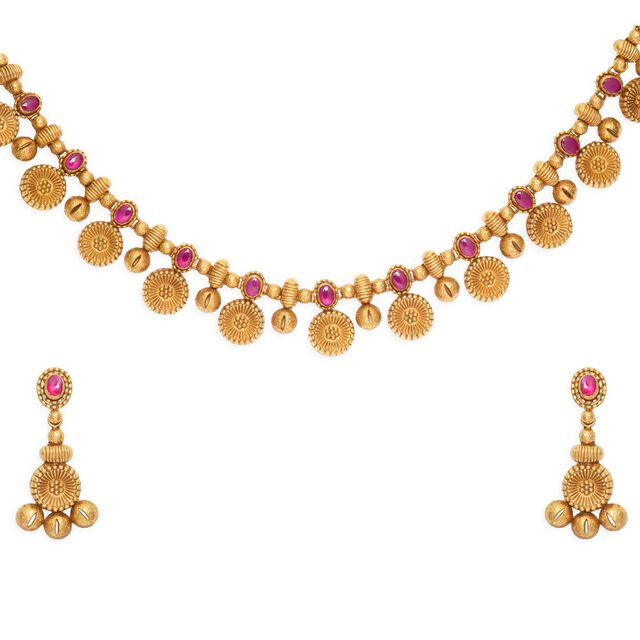 Tanishq 22KT Gold Necklace Set 2