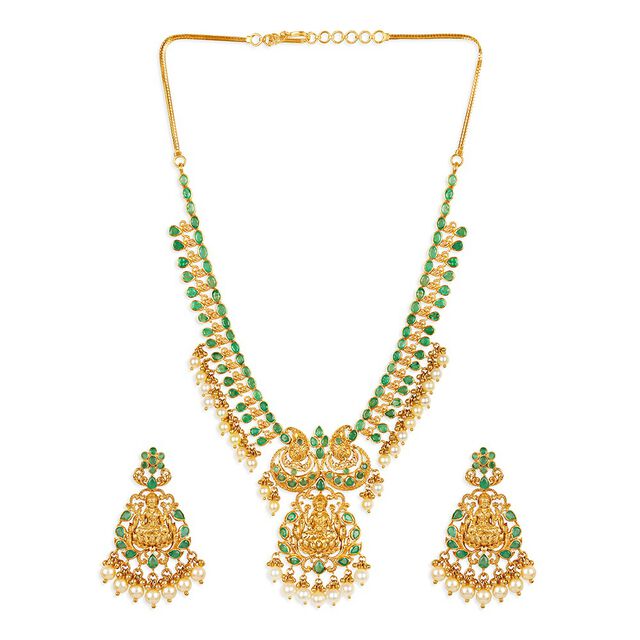Tanishq 22KT Gold Neckwear with Earrings for Women 2
