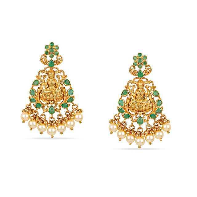 Tanishq 22KT Gold Neckwear with Earrings for Women 4