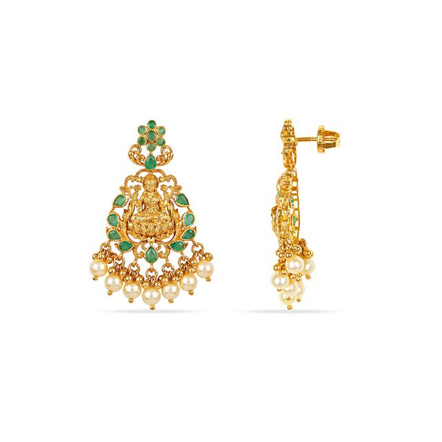 Tanishq 22KT Gold Neckwear with Earrings for Women 5