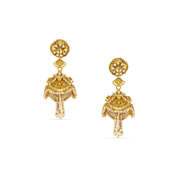 Tanishq 22KT Glass Kundan Neckwear & Earring Set for Women 4