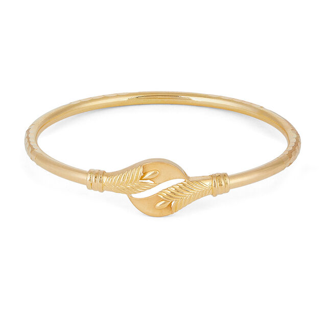Graceful Leaf Gold Bangle 